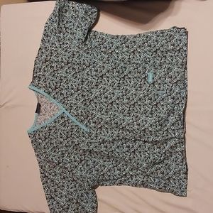 Brown and Teal scrub top